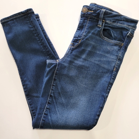 American Eagle Outfitters Denim - American Eagle Skinny Jeggings Super Stretch Size 10 Short/Ankle Medium Dark Was